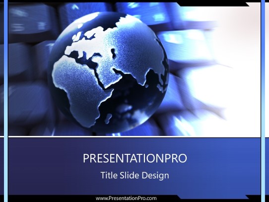 Globe Keyboard PowerPoint Template title slide design