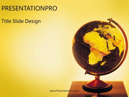 Goes Round Yellow PowerPoint Template title slide design