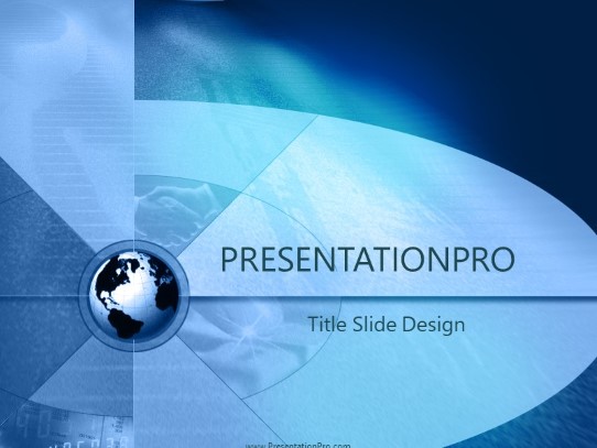 International Blue PowerPoint Template title slide design
