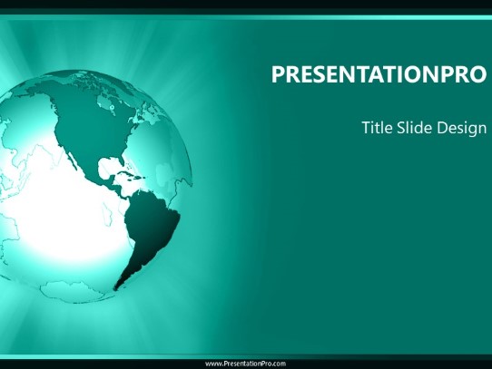 Northamerica Rays Aqua PowerPoint Template title slide design