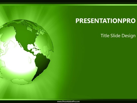 Northamerica Rays Green PowerPoint Template title slide design