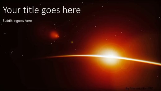 Planet Sunrise Widescreen PowerPoint Template title slide design