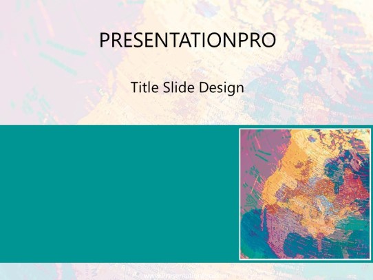 Rainbow Map Green PowerPoint Template title slide design