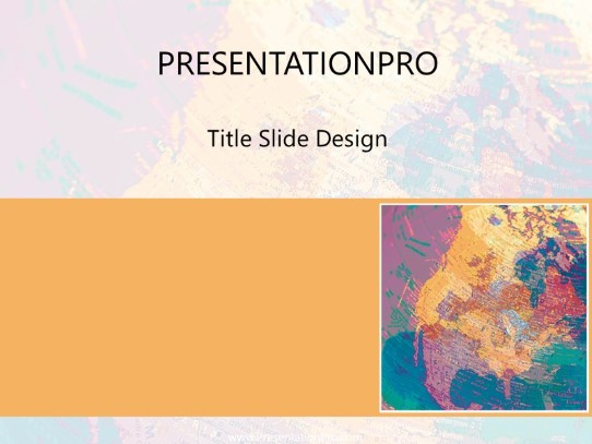 Rainbow Map Orange PowerPoint Template title slide design