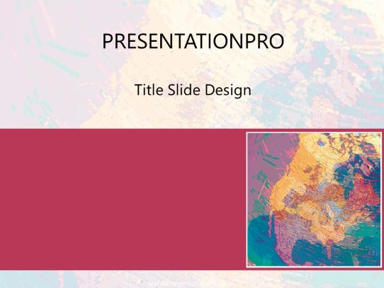 Rainbow Map Red PowerPoint Template title slide design