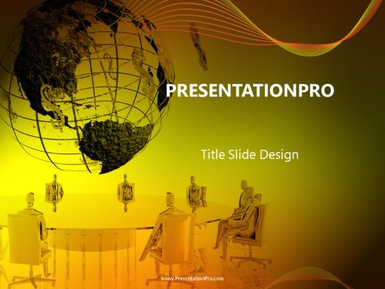 Universal Table Meeting PowerPoint Template title slide design