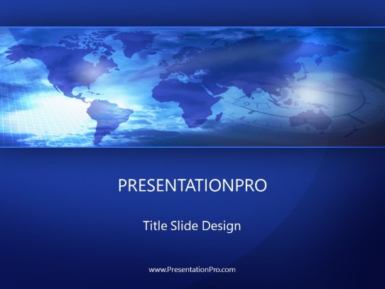 World Minute Blue PowerPoint Template title slide design