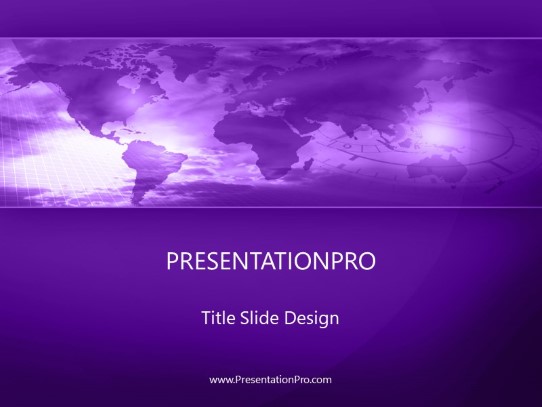 World Minute Purple PowerPoint Template title slide design