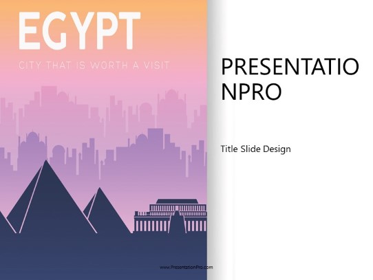 World Trip Egypt Side Wide PowerPoint Template title slide design