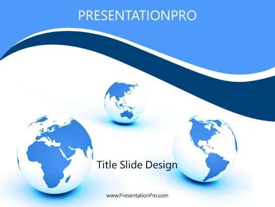 Worlds Alone Blue PowerPoint Template title slide design