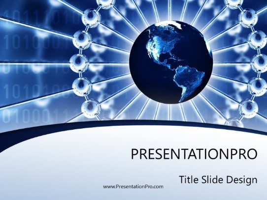 Worldwide Network PowerPoint Template title slide design
