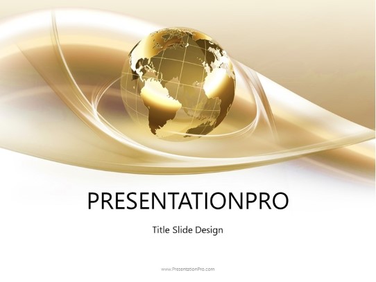 Global Swirls Gold PowerPoint Template title slide design