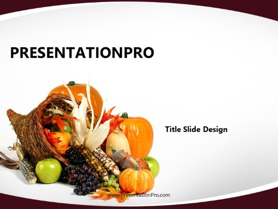Autumn Cornucopia Grape PowerPoint Template title slide design