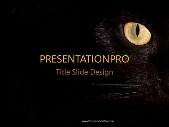 Black Cat Eyes 01 PowerPoint Template title slide design