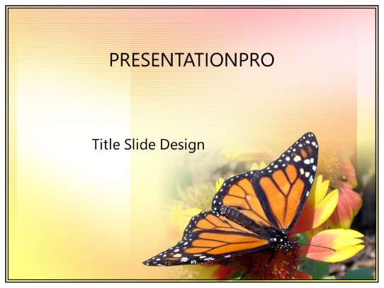 Butterfly PowerPoint Template title slide design