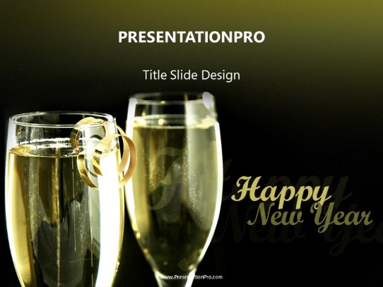 Champagne PowerPoint Template title slide design
