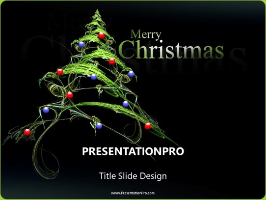 Christmas Tree Decorated PowerPoint Template title slide design