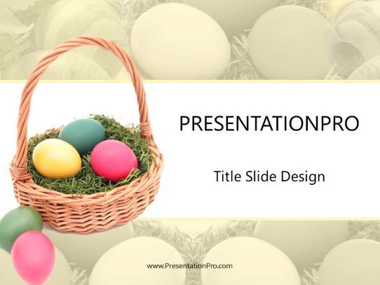 Easter 5 Eggs Yellow PowerPoint Template title slide design