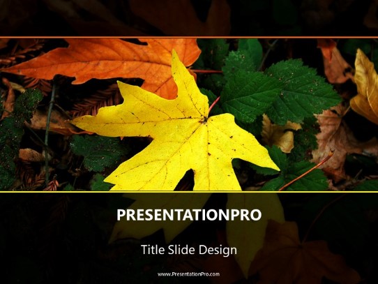 Fall Leaf PowerPoint Template title slide design