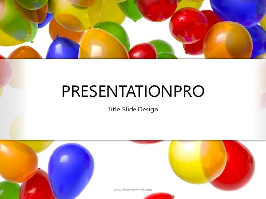 Falling Balloons PowerPoint Template title slide design