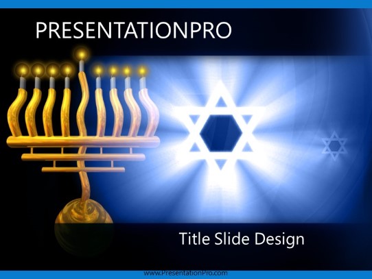 Hanukah PowerPoint Template title slide design