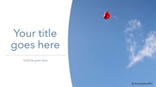 Heart Balloon Cloud PowerPoint Template title slide design