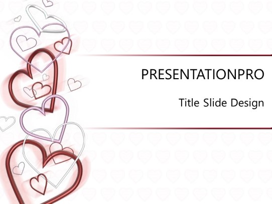 Hearts PowerPoint Template title slide design