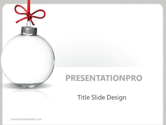 Holiday Glass Ornament Framed PowerPoint Template title slide design