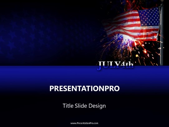 July 4th PowerPoint Template title slide design