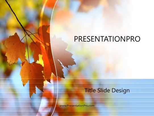 Maple Leafs In Autumn PowerPoint Template title slide design