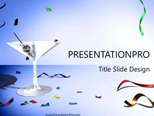Martiniparty PowerPoint Template title slide design