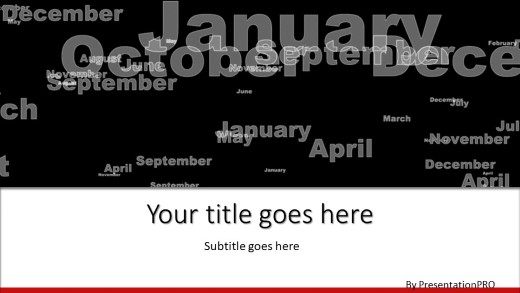 Months Of The Year Widescreen PowerPoint Template title slide design