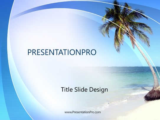 Palm Tree PowerPoint Template title slide design