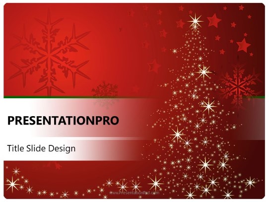 Red and White Christmas PowerPoint Template title slide design