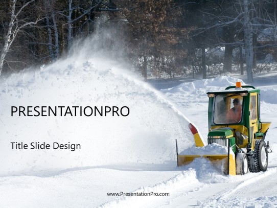 Snowblower PowerPoint Template title slide design
