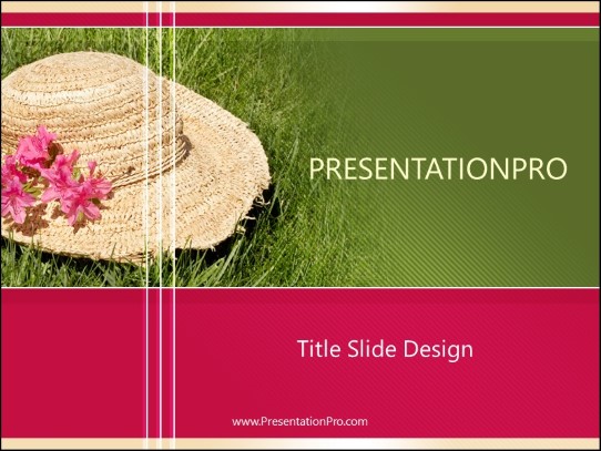 Straw Grass Flowers PowerPoint Template title slide design