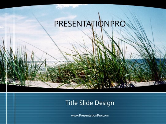 Summer Day By The Seaside PowerPoint Template title slide design