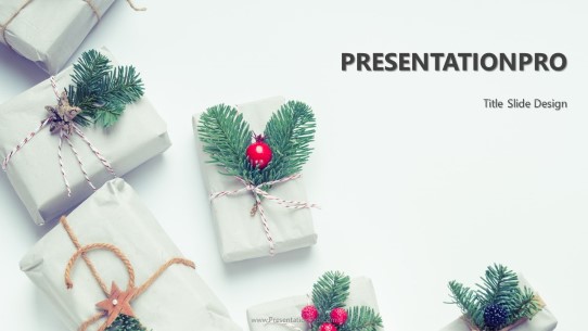 Tiny Presents Widescreen PowerPoint Template title slide design
