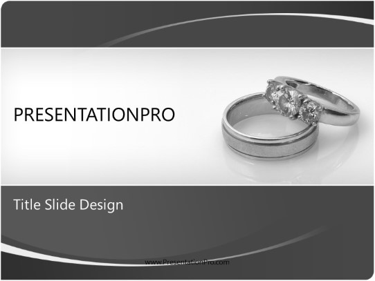 Wedding Rings PowerPoint Template title slide design