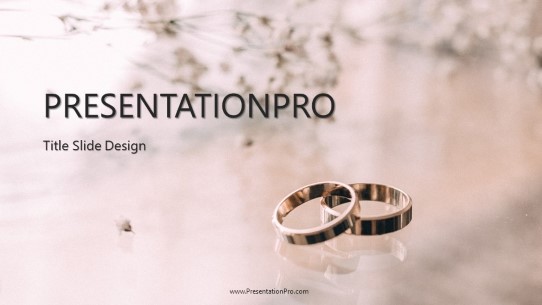 Wedding Rings Glass Widescreen PowerPoint Template title slide design