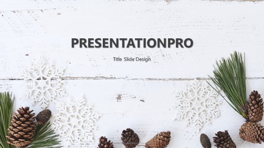 White Table Decorations Widescreen PowerPoint Template title slide design