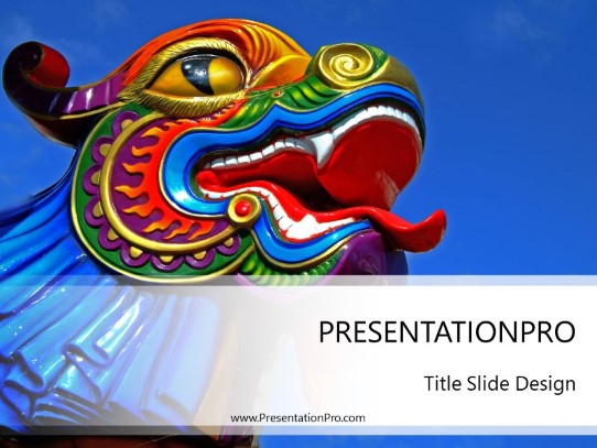China Dragon PowerPoint Template title slide design