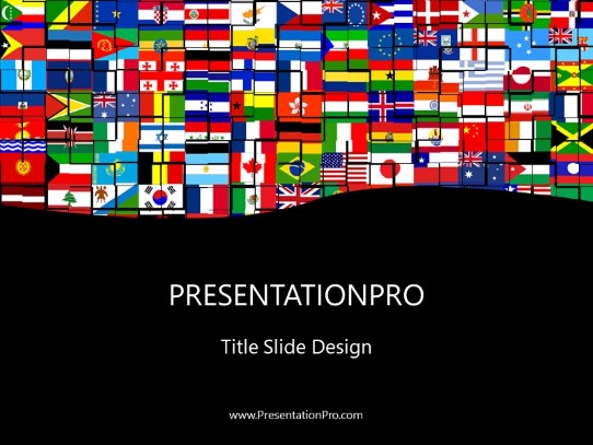World Flags PowerPoint Template title slide design