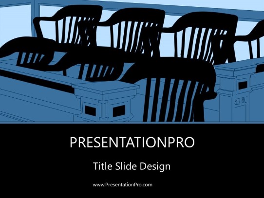 Jury Box Blue PowerPoint Template title slide design