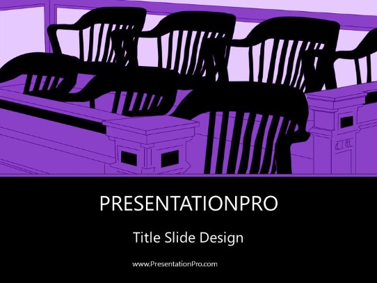 Jury Box Purple PowerPoint Template title slide design