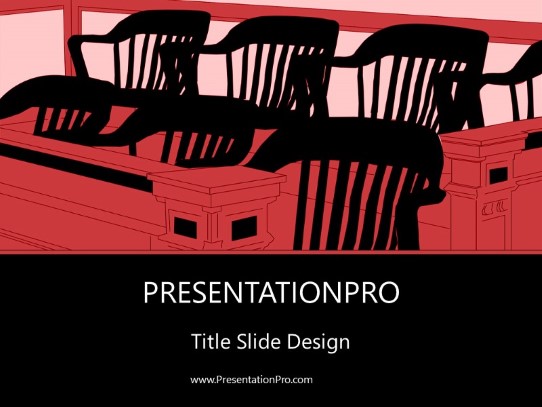 Jury Box Red PowerPoint Template title slide design