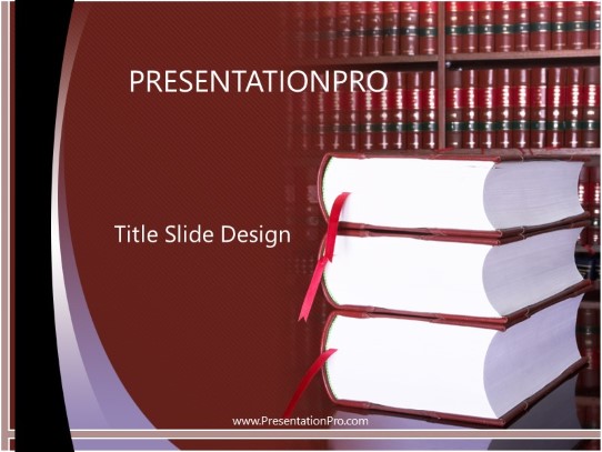 Legal Books PowerPoint Template title slide design