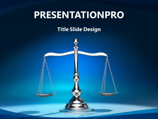 Scale In Balance PowerPoint Template title slide design