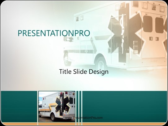 Medical Ambulance PowerPoint Template title slide design