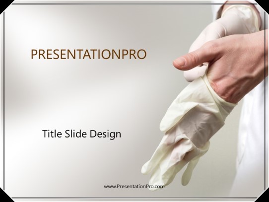 Doctors Gloved Hand PowerPoint Template title slide design